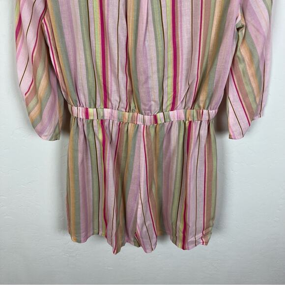 Tularosa Rainbow Stripe Tie Waist Romper - Picture 5 of 7